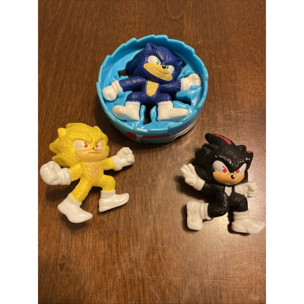 2024 Sonic 3 McDonald's Happy meal Toys Sonic Blue Yellow Black Wheel Paramount